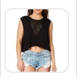 Emma and Sam oversize mesh crop top new with tags